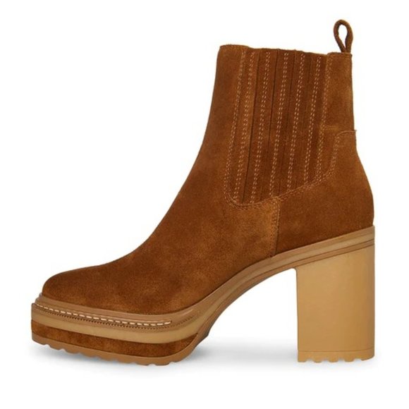 STEVE MADDEN LENNY CHESTNUT SUEDE BOOTIES - Picture 2 of 6